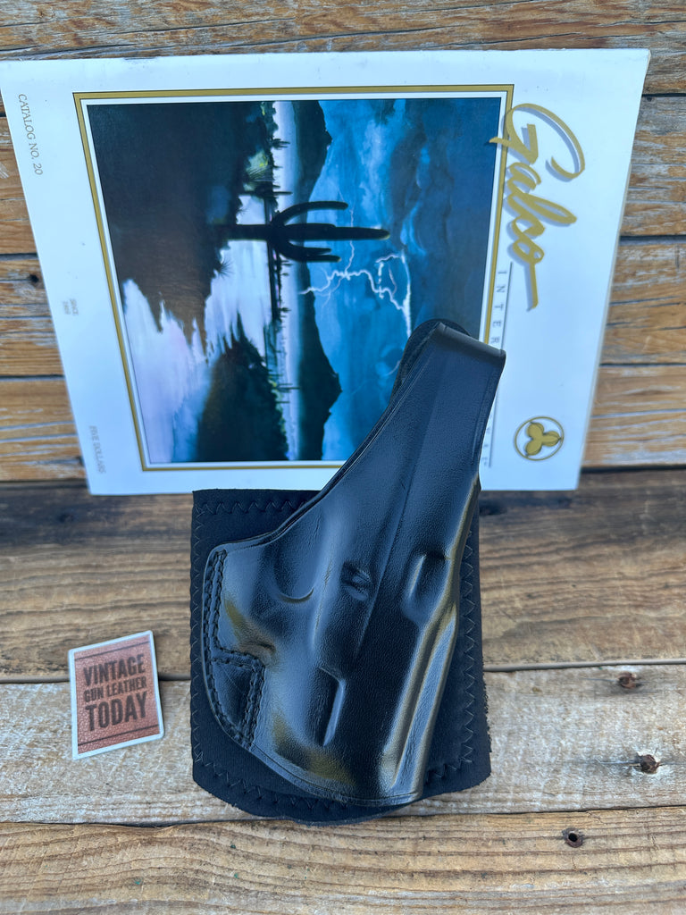 GALCO Angle Glove Black Leather Padded Ankle Holster For GLOCK 26 27 33 Right