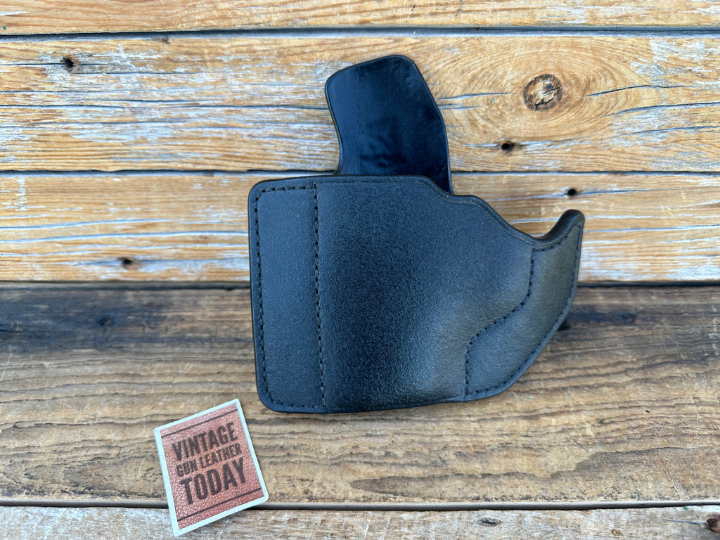 Custom 5 Shot Leather Black Leather Cargo Pocket Bag Holster For M&P Shield 9 40