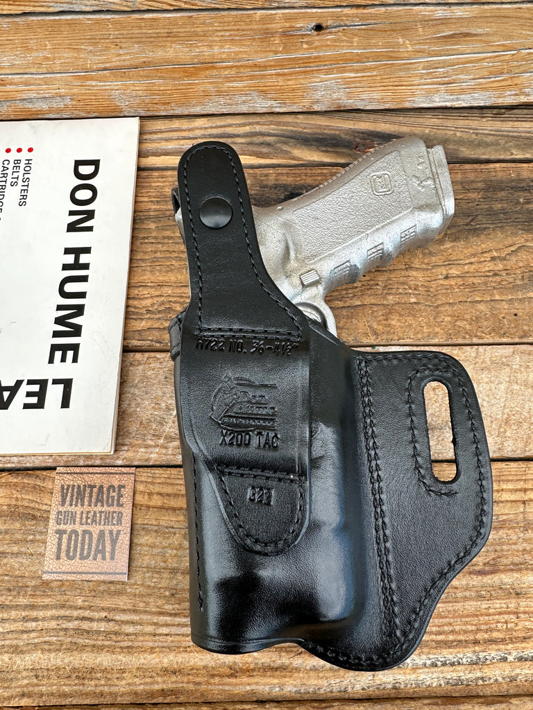 Don Hume H722 Black Leather Holster For GLOCK 17 22 31 w/ x200 Surefire Light