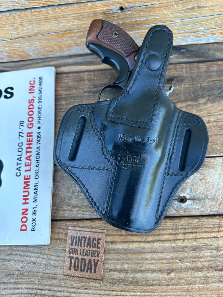 Vintage Don Hume Black Basket Leather Holster For S&W J Charter 3" Revolver