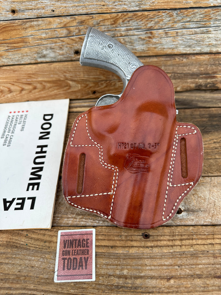 Vintage Don Hume Brown Leather OWB Holster For Colt Python S&W 686 Ruger Taurus