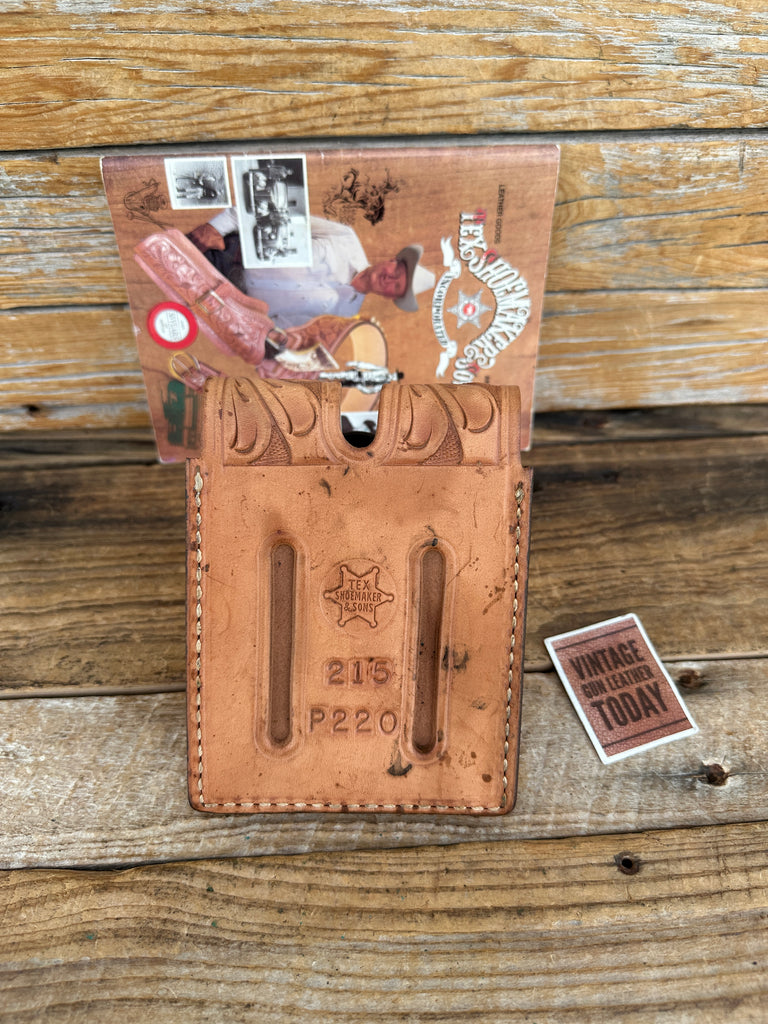Tex Shoemaker Floral Carved Brown Leather Magazine Carrier Steel Single P220 45