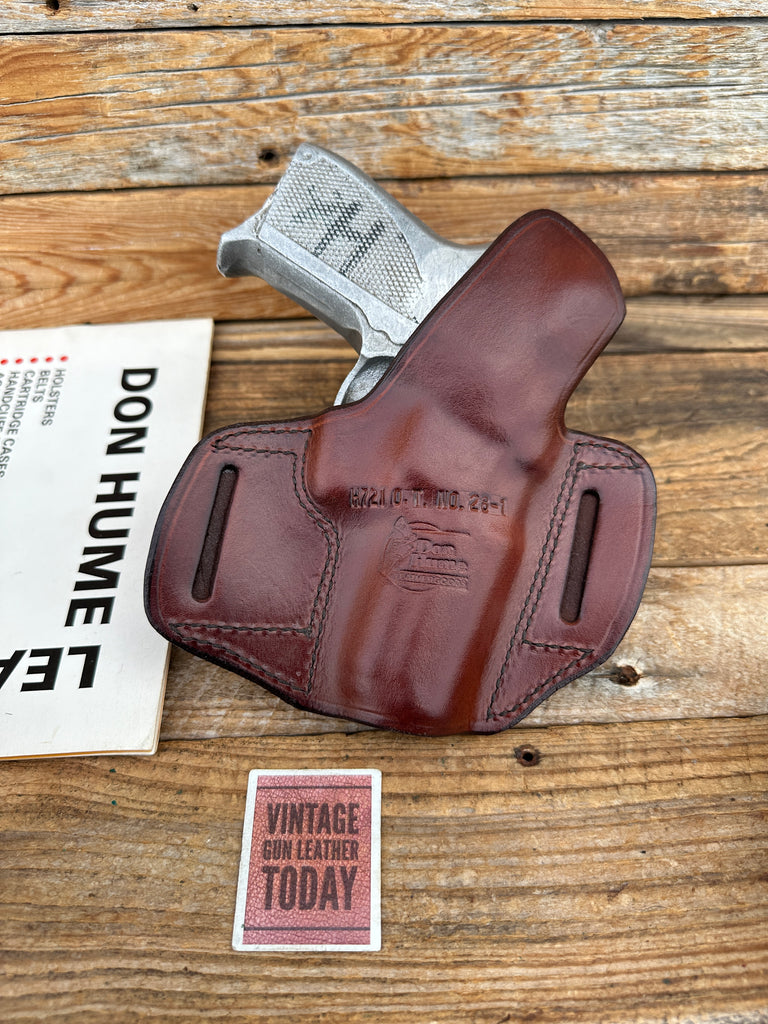 Vintage Don Hume H721 Brown Leather OWB Holster For S&W 3913 ROUND Lady Smith