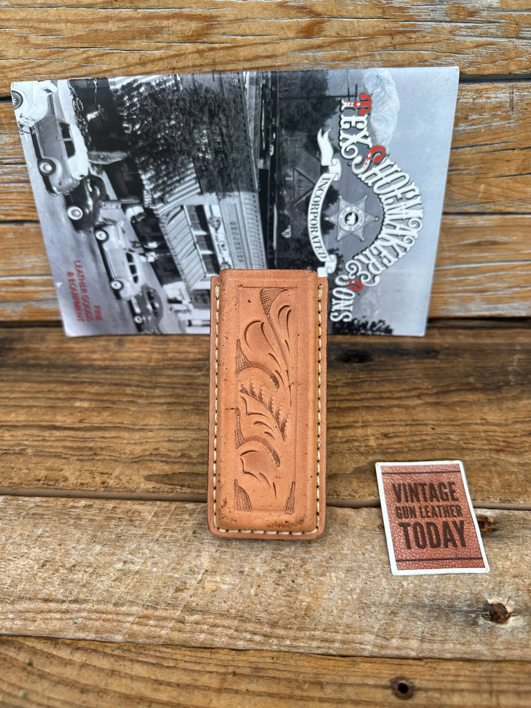 Tex Shoemaker Floral Carved Brown Leather Magazine Carrier P7M8 PSP 39 P225 WS