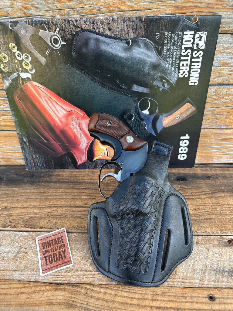 Strong Leather Co Black Basket Stamped OWB Holster For S&W J 36 60 2" Revolver