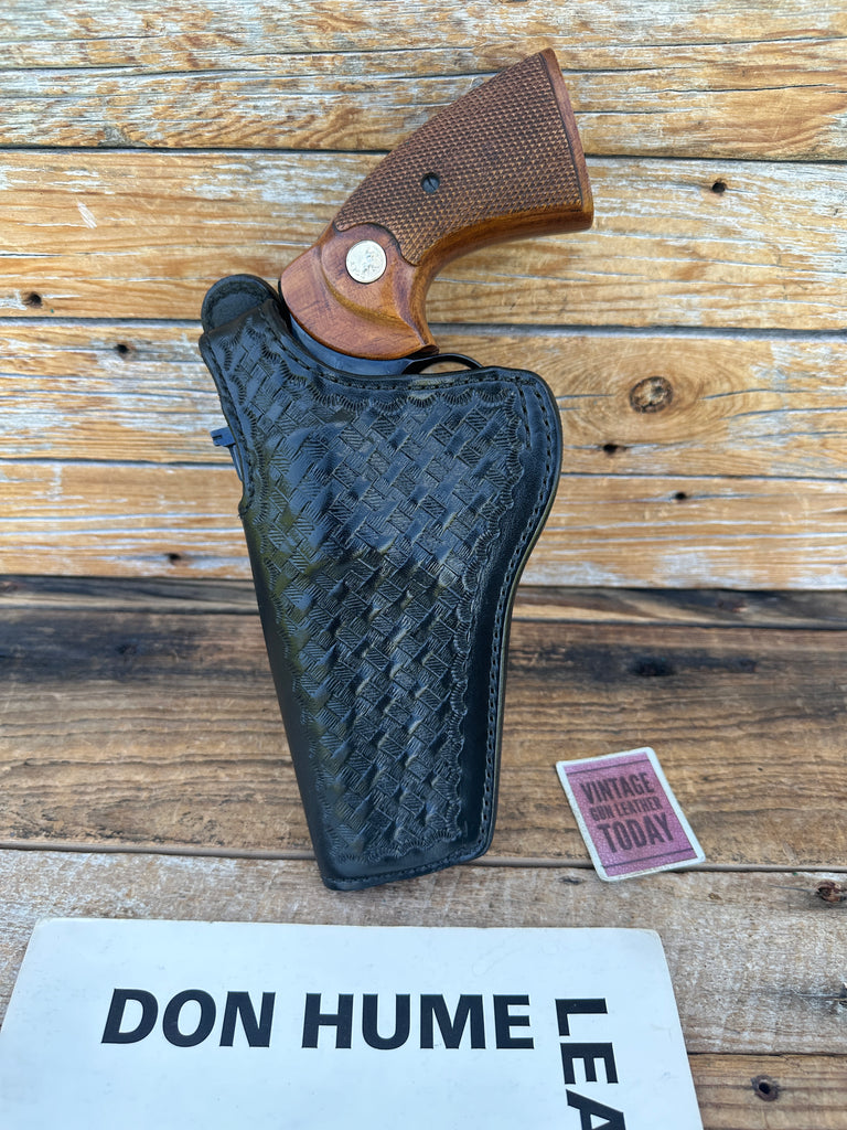 Hume H727 Basket Leather Holster For S&W L 686 Colt Python Ruger GP100 Taurus