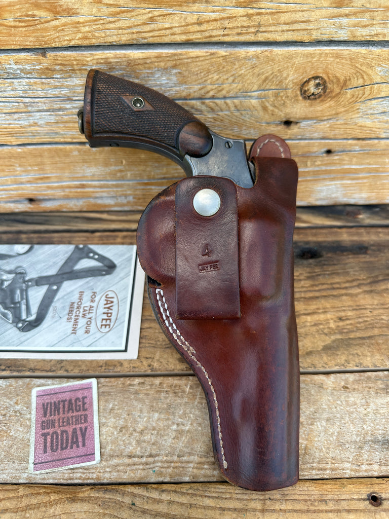 Vintage JAY PEE Brown Leather IWB OWB Holster For S&W Model 10 M&P 4" Revolver