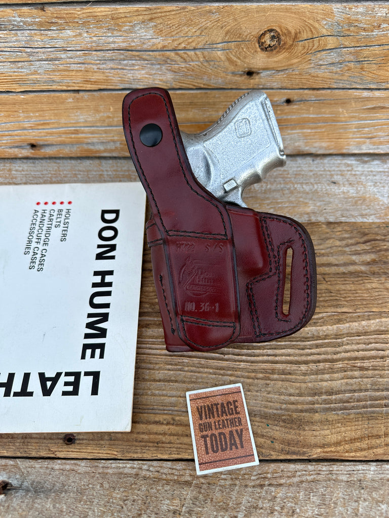 Don Hume H722 36-1 Saddle Brown Leather OWB Holster For GLOCK 26 27 33