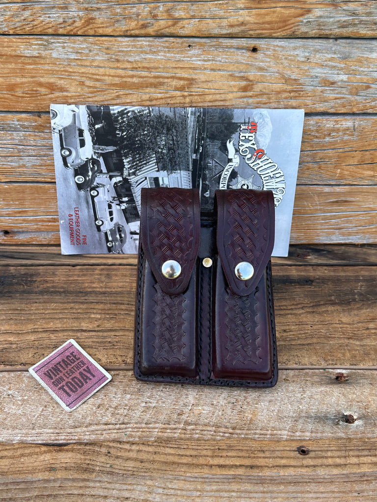 Tex Shoemaker Cordovan Basketweave  Double Magazine Carrier 645 P220 1911 VH