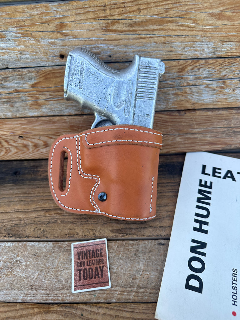 Vintage Don Hume Natural Brown Leather OWB Holster 009K For GLOCK 26 27 33