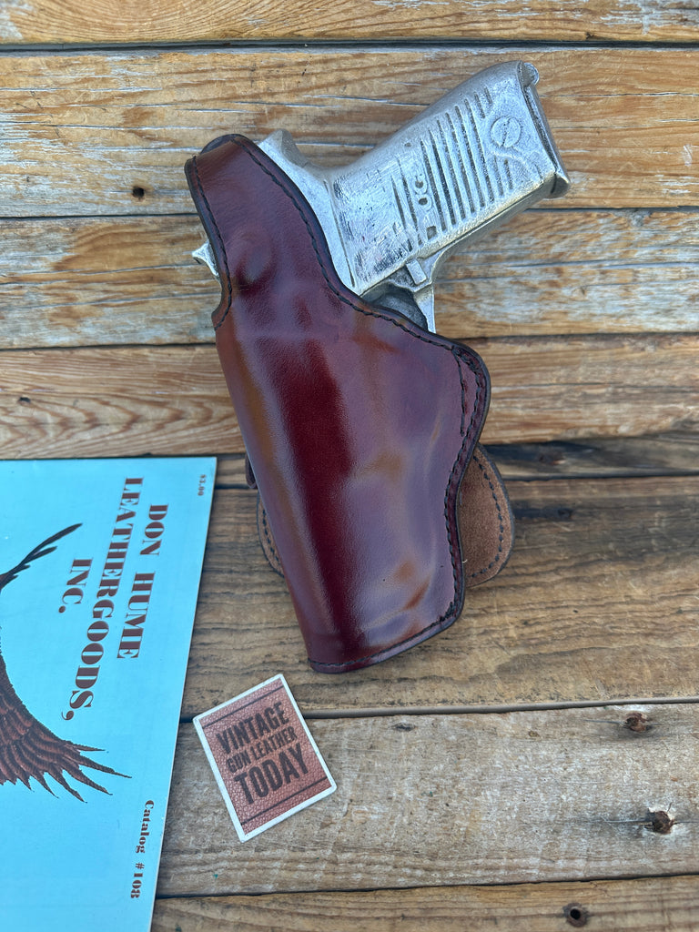 Vintage Don Hume H720 Black Brown Leather Paddle Holster For Ruger P85 P89 P89DC