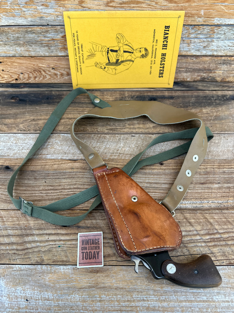 70's Bianchi 9R Leather Upside Down Shoulder Holster For Colt Smith S&W J 36 3"