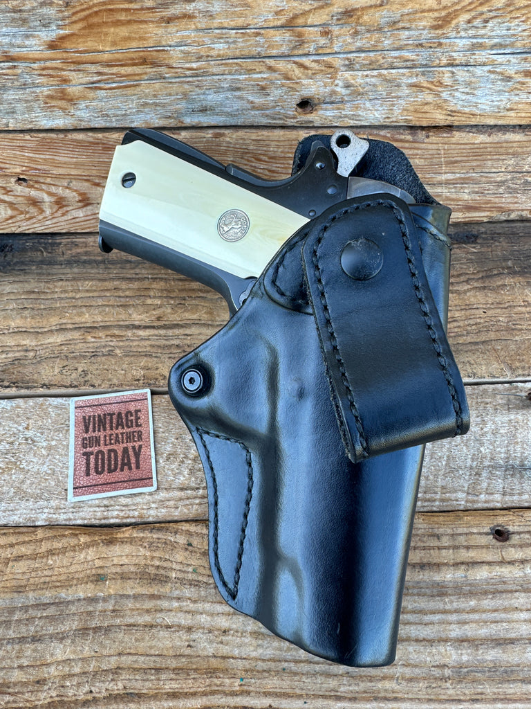 CQB Black Leather IWB Holster For Colt 45 1911 Commander Right