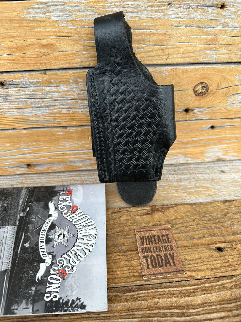 Tex Shoemaker Black Basket Leather Paddle Holster For Walther PPK PPK/S LEFT