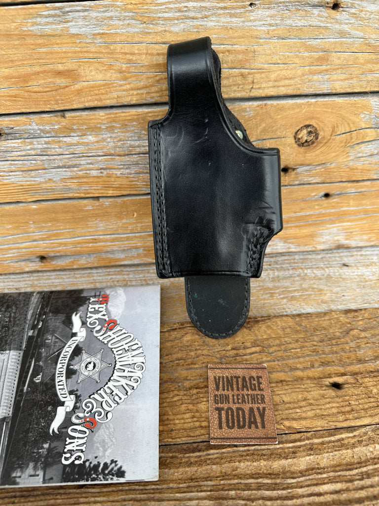 Tex Shoemaker Plain Black Leather Paddle Holster For Walther PPK PPK/S LEFT