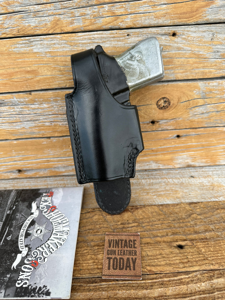 Tex Shoemaker Plain Black Leather Paddle Holster For Walther PPK PPK/S LEFT