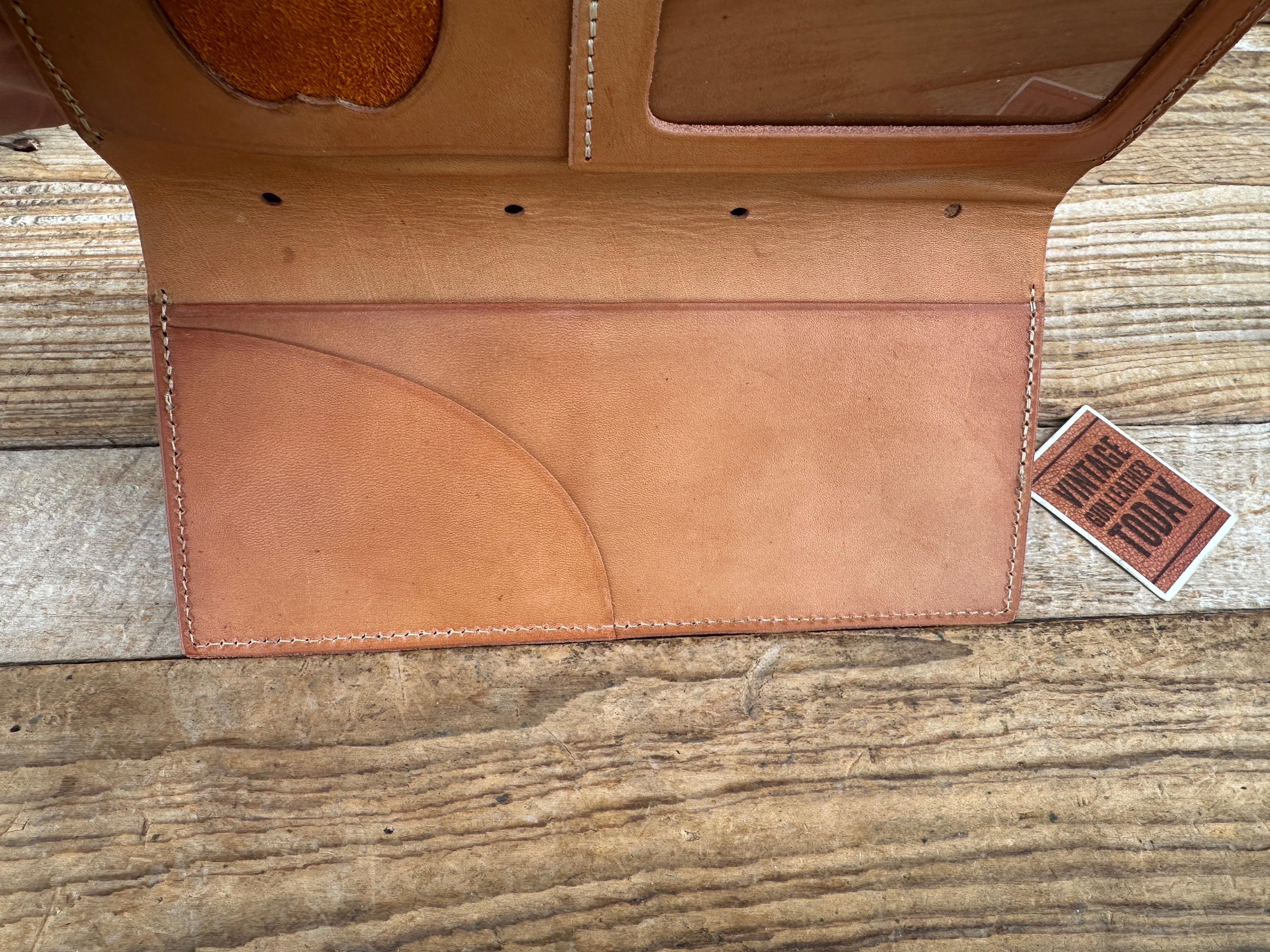 Tex Shoemaker Police Natural Brown Leather Badge ID Checkbook Notepad ...