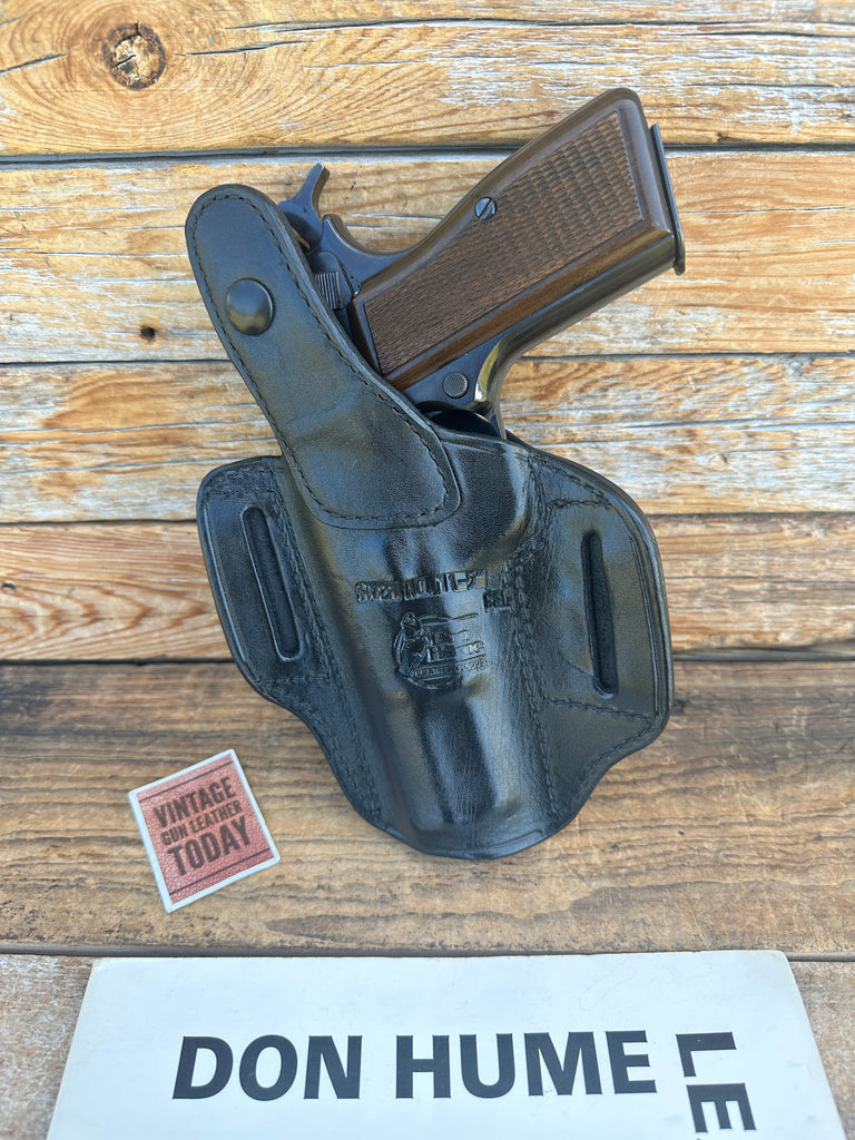 Vintage Don Hume H721 11-5 Black Leather OWB Holster for Browning Hi Power