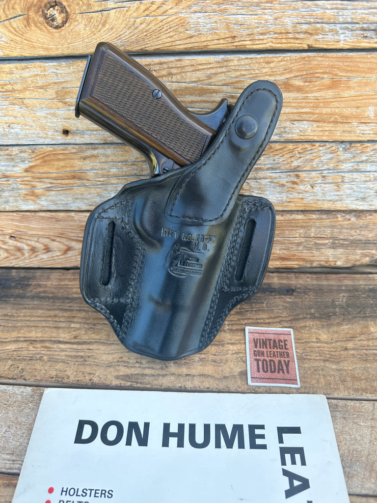 Vintage Don Hume H721 11-5 Black Leather OWB Holster for Browning Hi Power