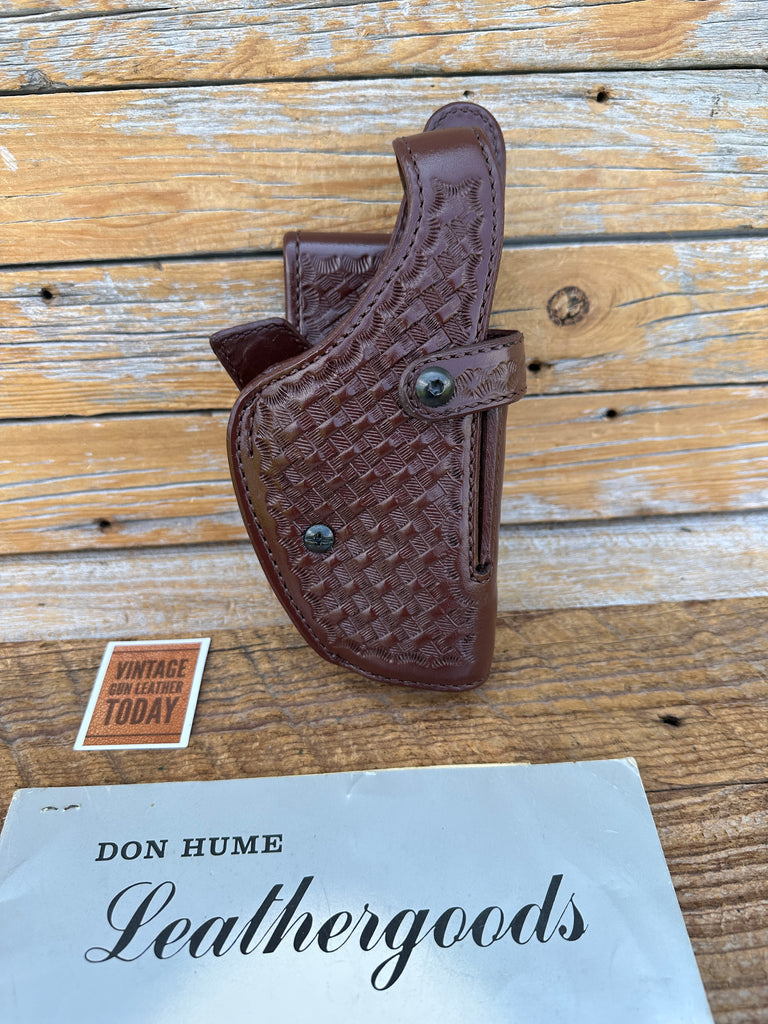 Don Hume H746 Brown Basket Leather Lined Security Holster for S&W 4006 5943 410