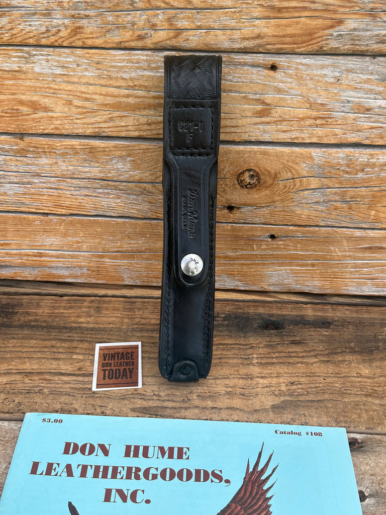 Don Hume Black Basket Leather C121-F Nickel Snap Baton Holder For ASP 21"