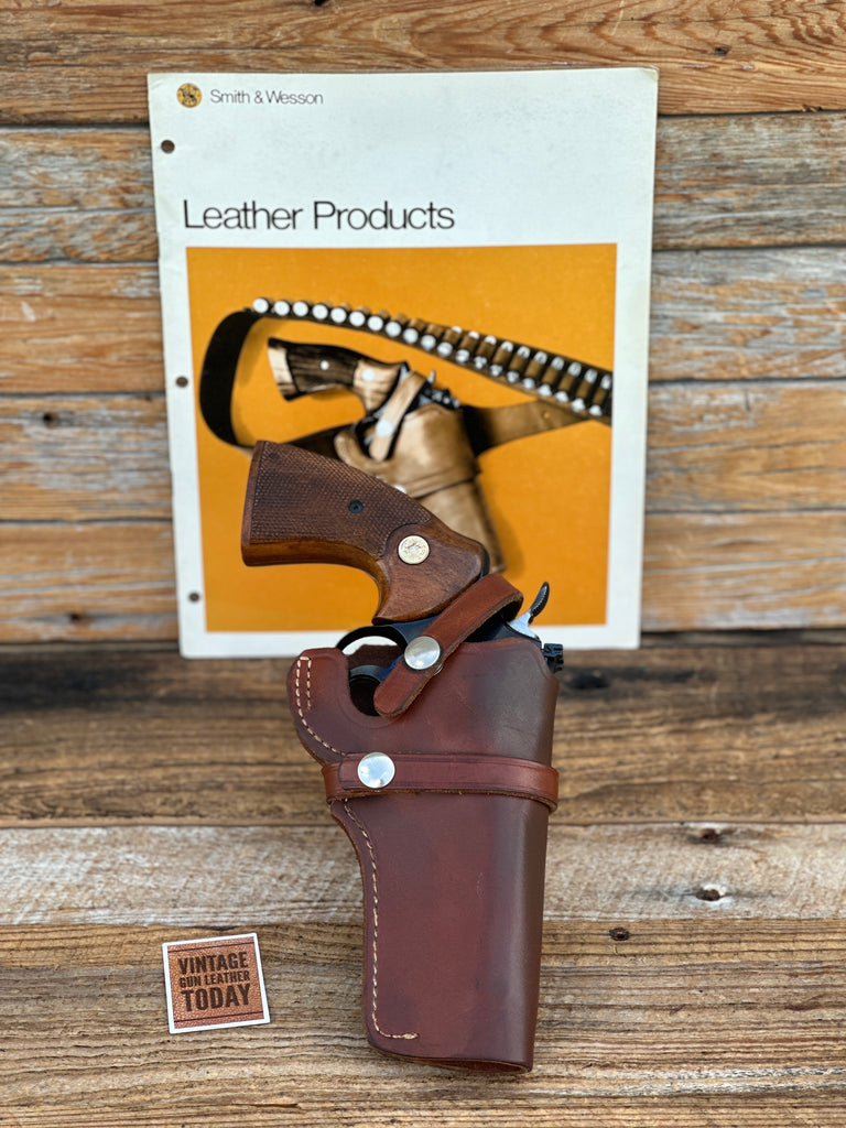 Vintage S&W 21 44 Brown Leather Holster for Colt Python Trooper Official Lawman