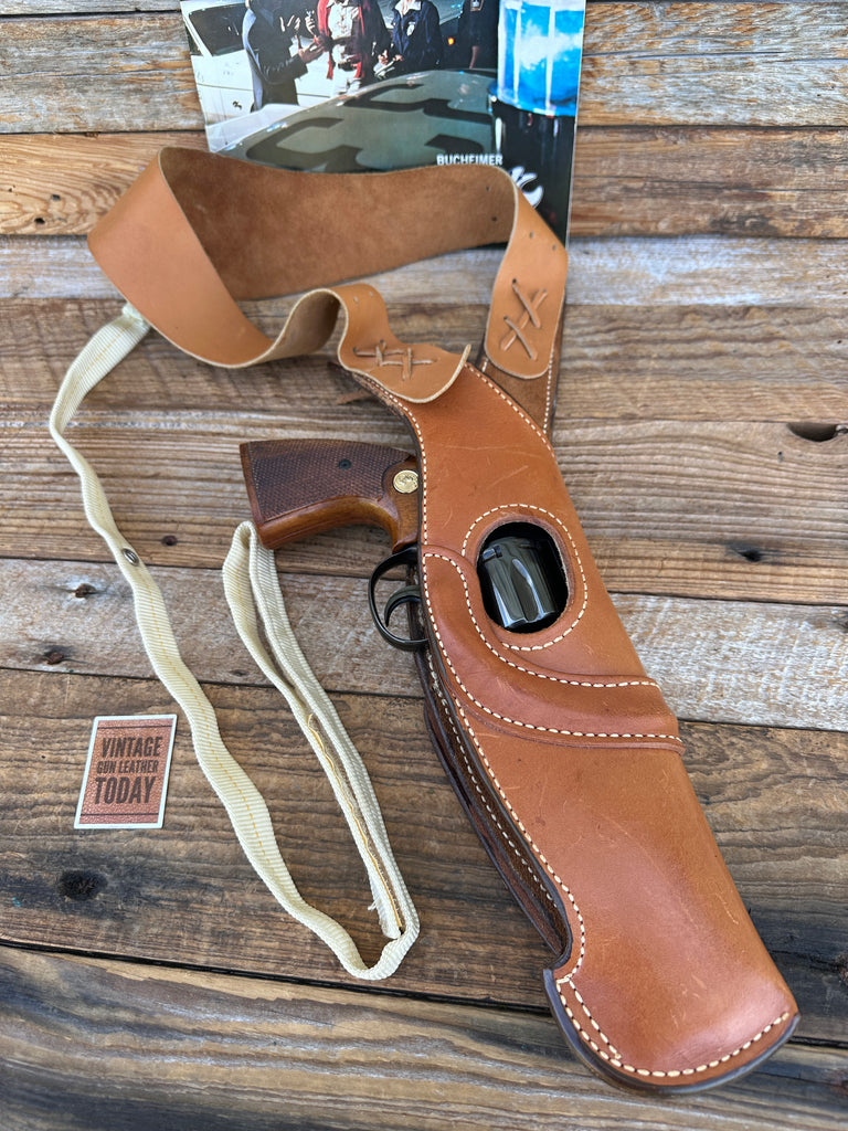 Vintage Bucheimer 15L-56 Brown Leather Lined Shoulder Holster For 6" Colt Python