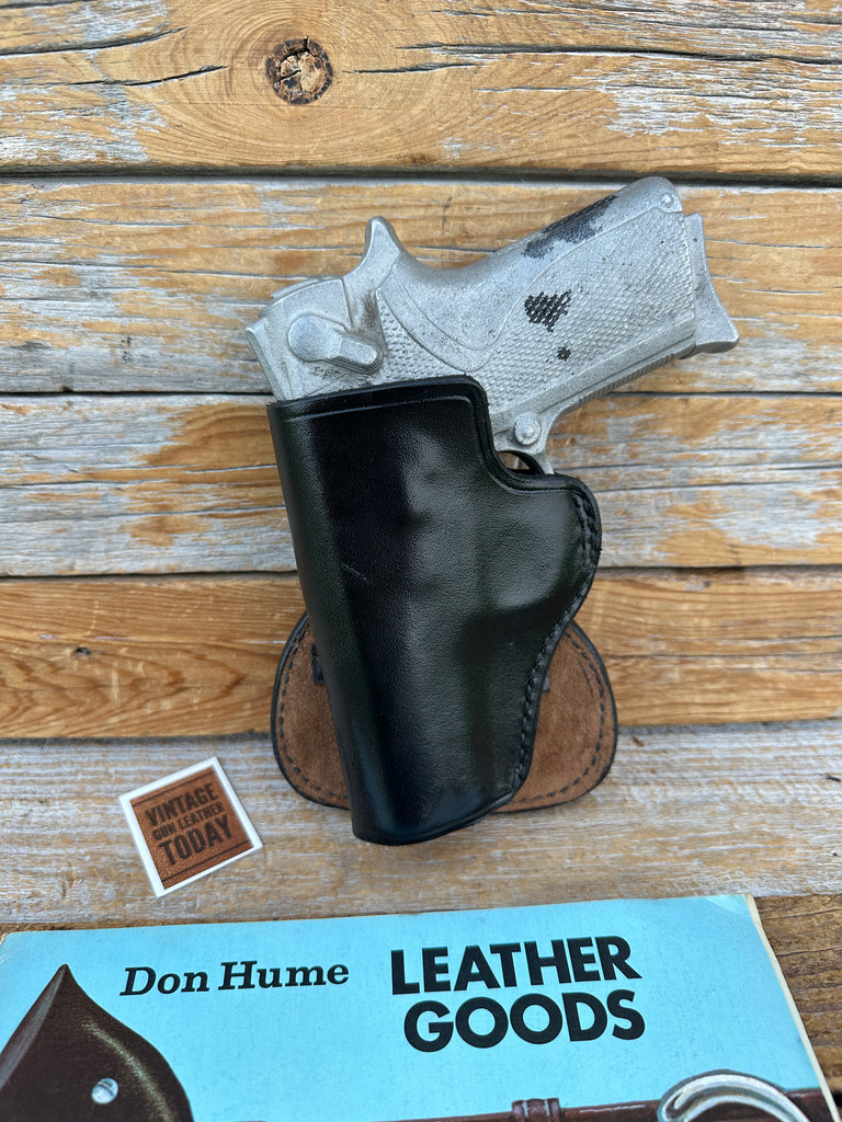 Vintage Don Hume H720 28-1 Black Leather Paddle Holster For 3913 Lady Smith LEFT