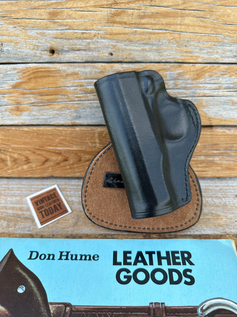Vintage Don Hume H720 59 Black Leather Paddle Holster For Makarov 9mm LEFT