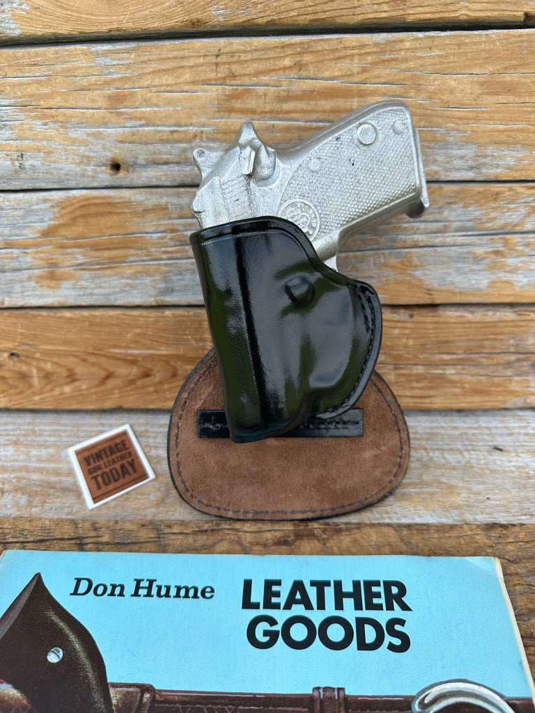 Vintage Don Hume H720 73 Black Leather Paddle Holster For Beretta 3032 Tomcat