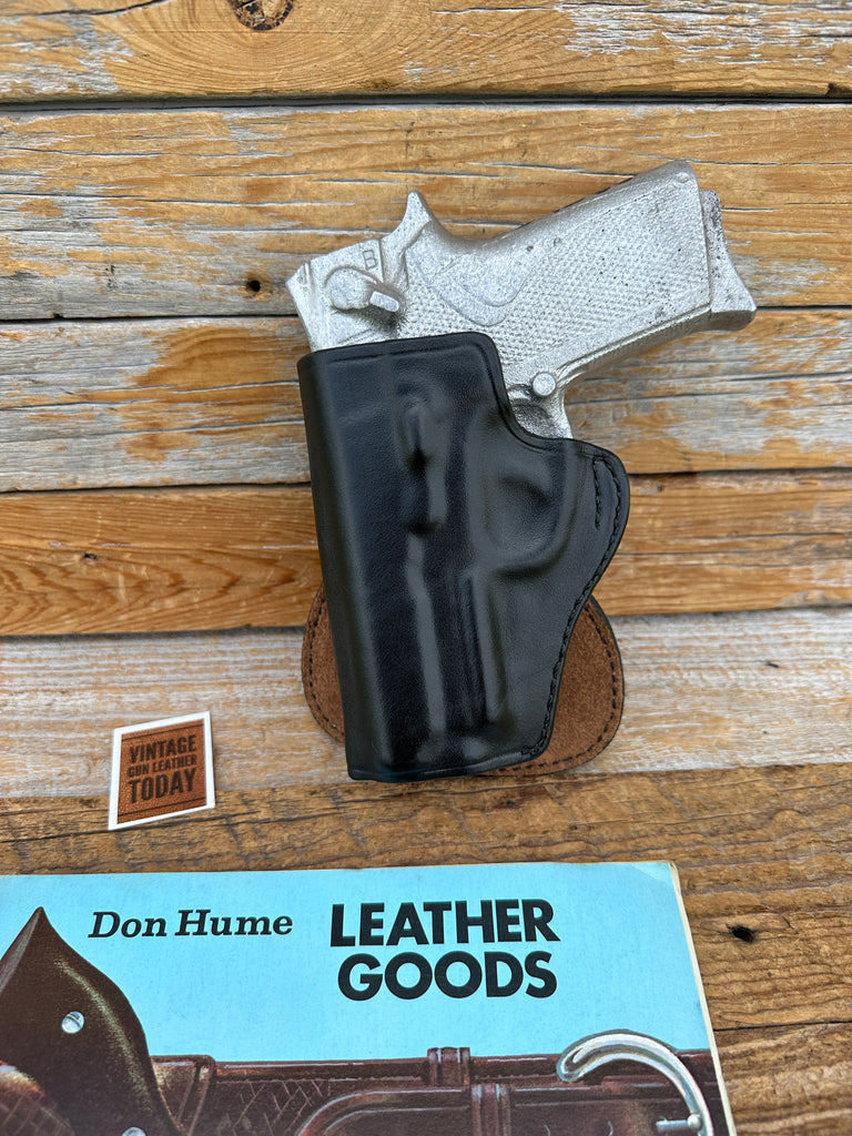 Vintage Don Hume H720 28-1T Black Leather Paddle Holster For S&W 3913 TSW LEFT