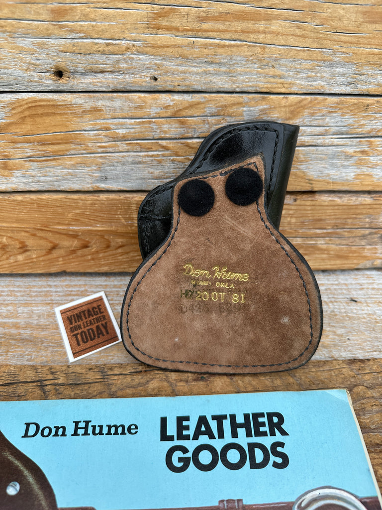 Vintage Don Hume H720 81 Black Leather Paddle Holster For Colt Pocket 9 LEFT