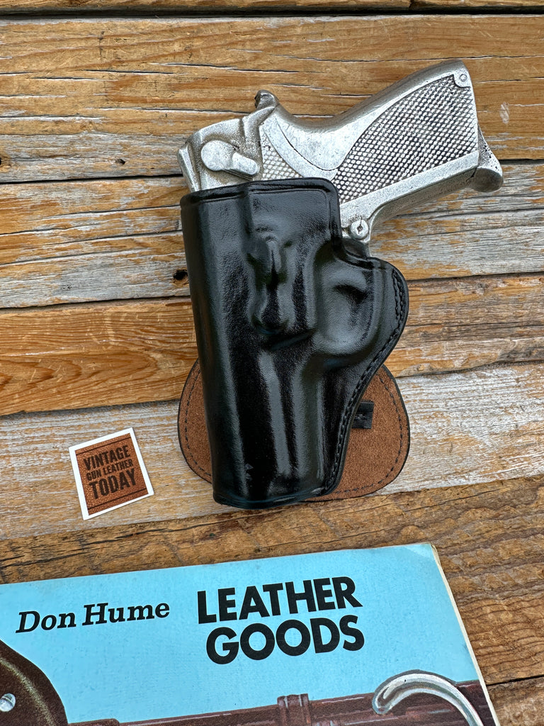 Don Hume H720 81 Black Leather Paddle Holster For S&W 3953 6904 6906 Round LEFT