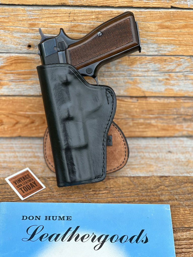 Don Hume H720 11-5 Black Leather Paddle Holster For Browning Hi Power LEFT