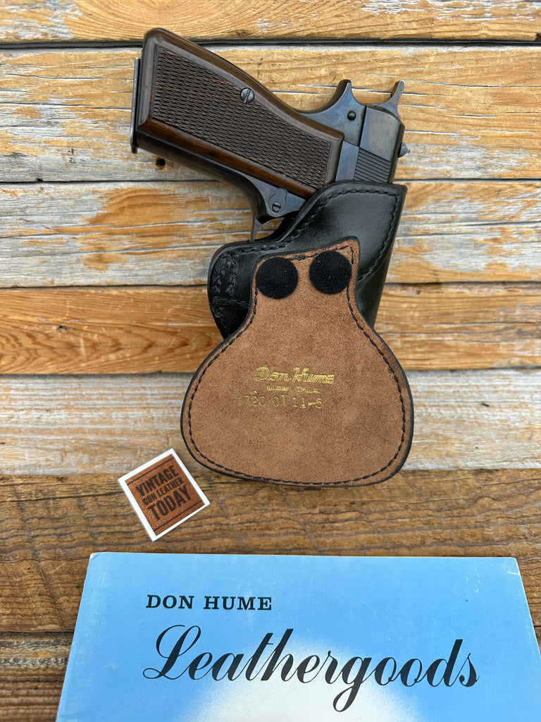 Don Hume H720 11-5 Black Leather Paddle Holster For Browning Hi Power LEFT