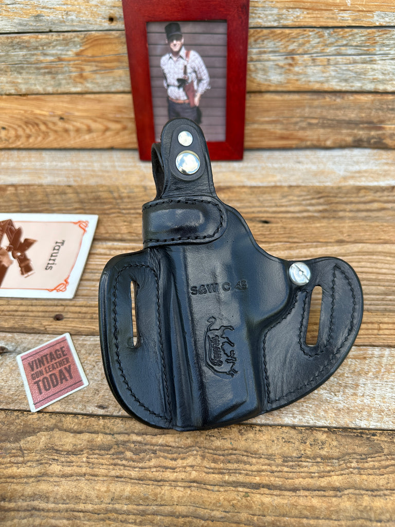 Taurisano TAURIS  High Ride Black Leather Holster For M&P Shield Compact 45
