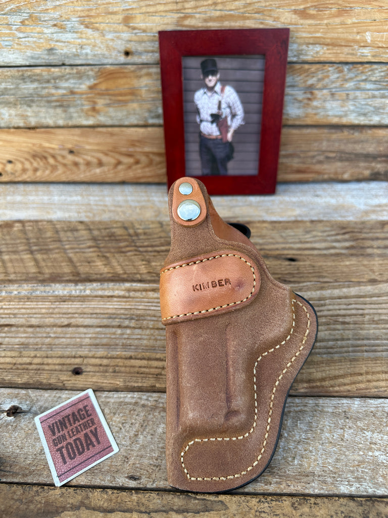 Custom TAURIS Rough Out Brown Leather IWB Holster For Kimber Ultra Carry 3"