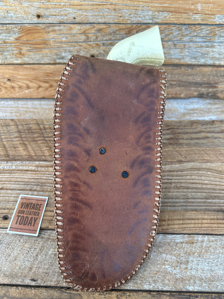 Vintage Brown Leather Hand Floral Carved SA Revolver For Ruger Vaquero Holster