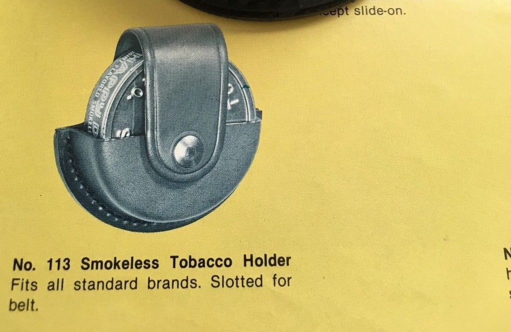 Tex Shoemaker Black Leather 113 Holder For Can of Smokeless Tobacco Dip Chew
