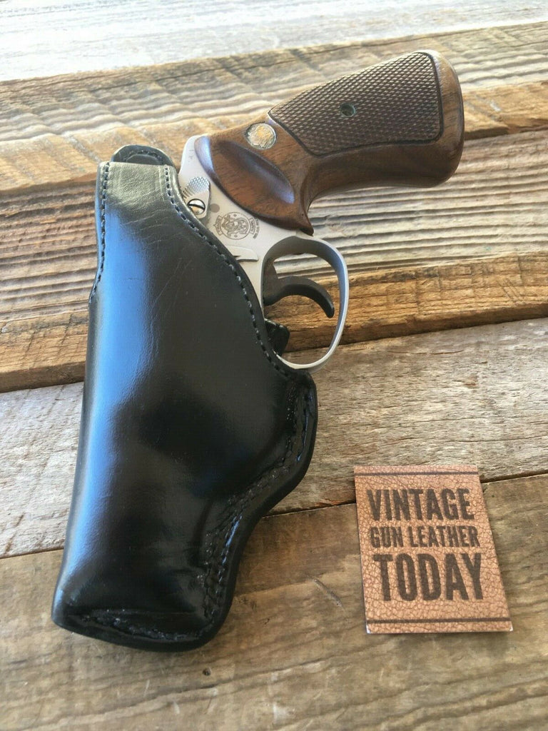 Vintage Alfonso's M36 Black Leather Lined Holster for S&W J Frame Colt 2" LEFT