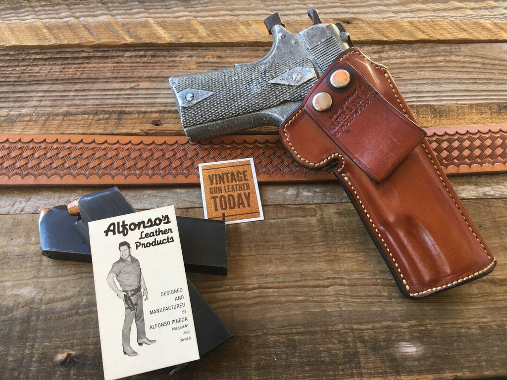 Vintage Alfonso's Brown Leather Suede Lined Holster for Colt 1911 Government