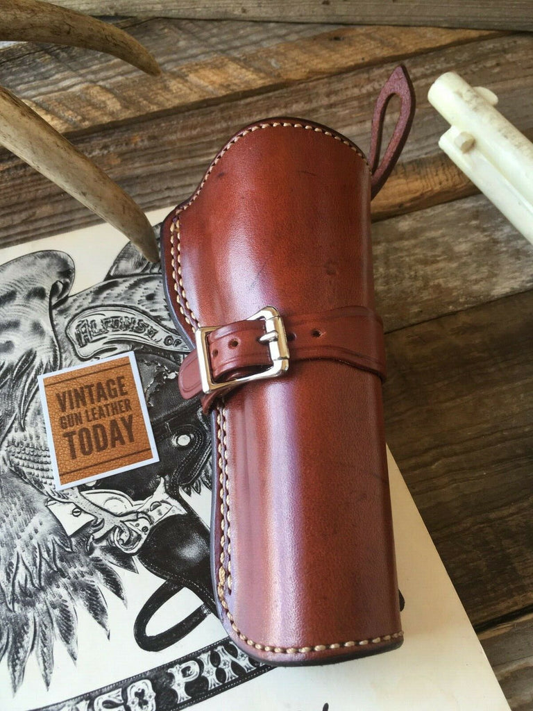 Vintage Alfonso's of No.Hollywood Brown Leather Suede Lined Holster For Vaquero