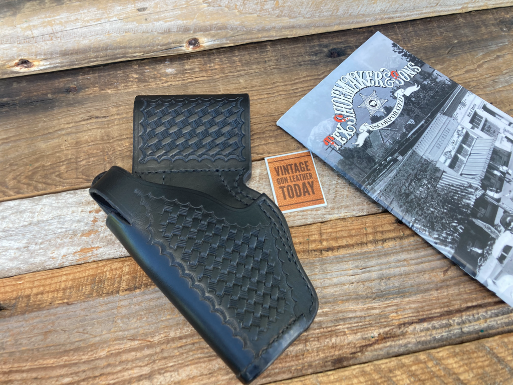 Tex Shoemaker Basketweave Leather 35K Border Holster For 2 1/2" L Frame Revolver