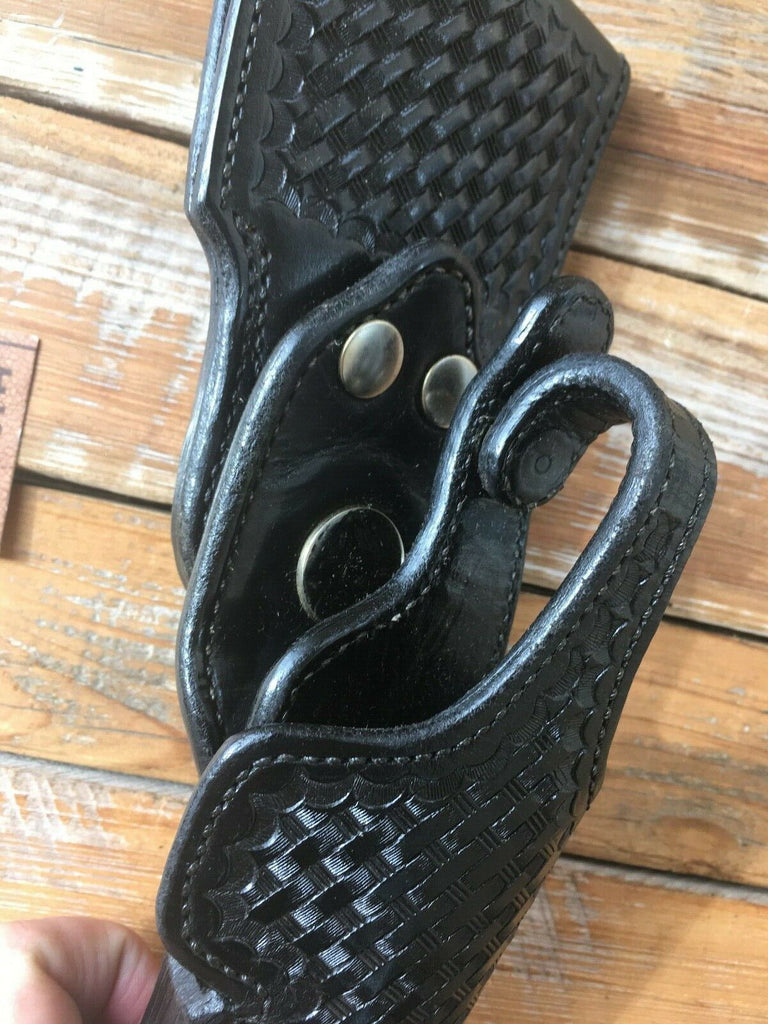 Vintage Alfonsos Black Basketweave Lined Swivel Duty Holster For S&W 4566 Auto