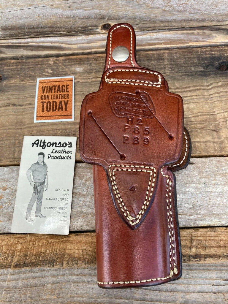 Alfonso's Brown Leather Suede Lined Holster For Ruger P85 P89 Strong or Cross