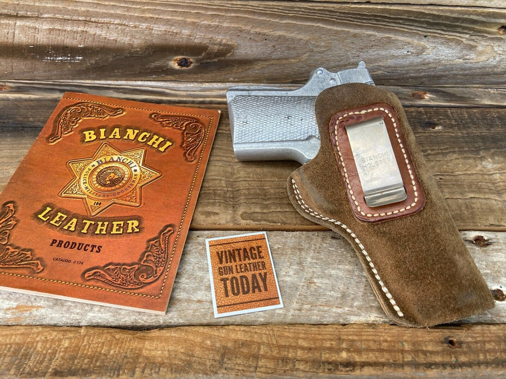 Vintage Bianchi Brown Suede Leather IWB Holster for Detonics Pocket 9