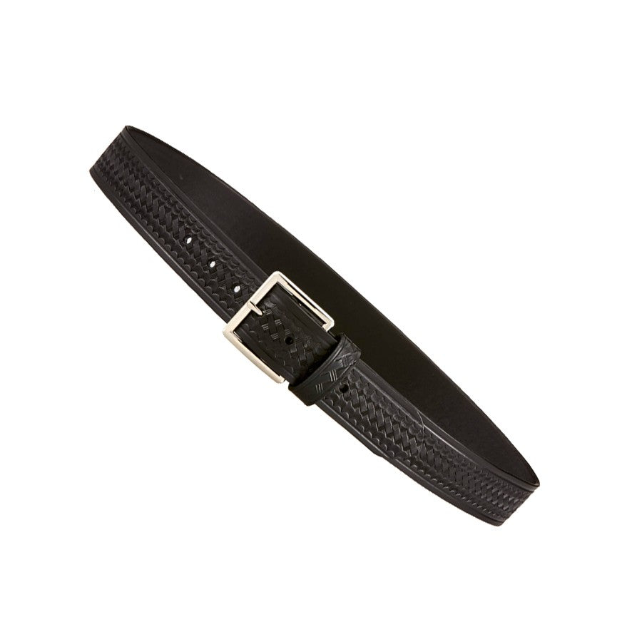 AKER Black Basketweave Leather Garrison 1 1/2" Belt Size 38 34.5" to 40.5"