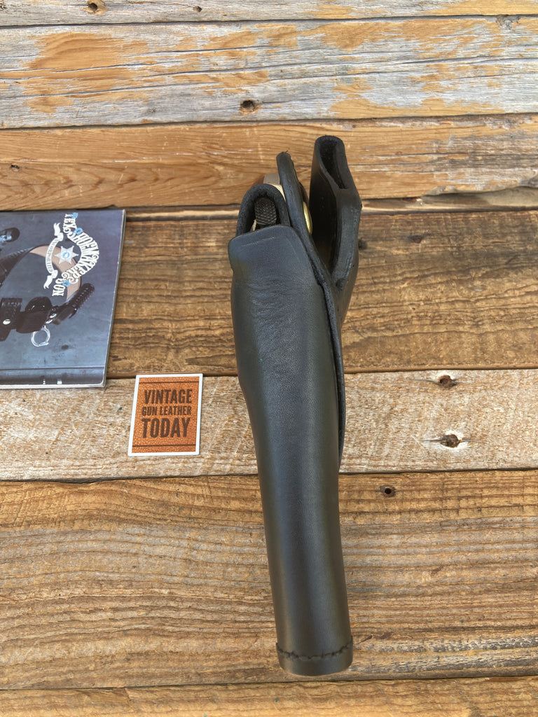 Tex Shoemaker Plain Black Leather 35K Border Holster For S&W 4" K Frame Revolver