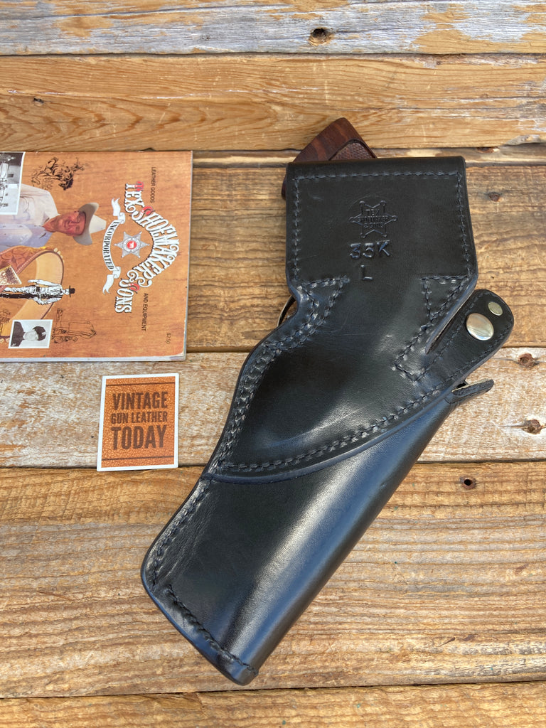 Tex Shoemaker Suede Lined  Plain Black Leather 35K Border Holster For 4 K Frame