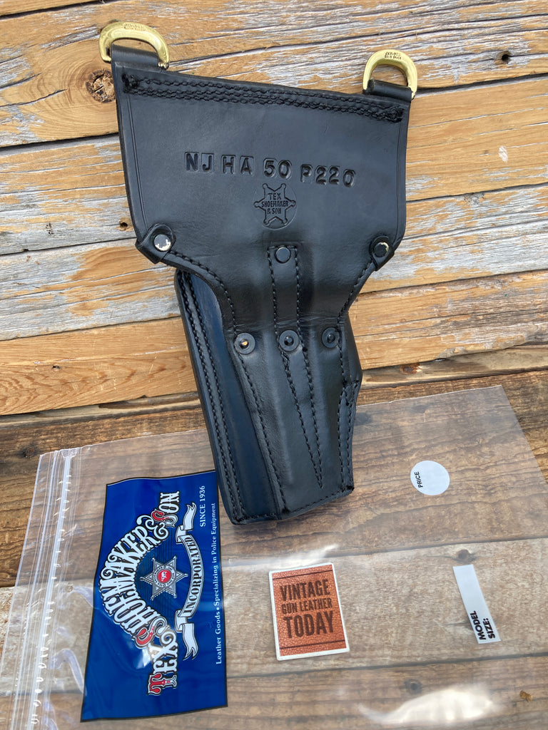 Tex Shoemaker Black Duty Holster Lined For Sig P220 P226 w/ Sam Browne D Rings
